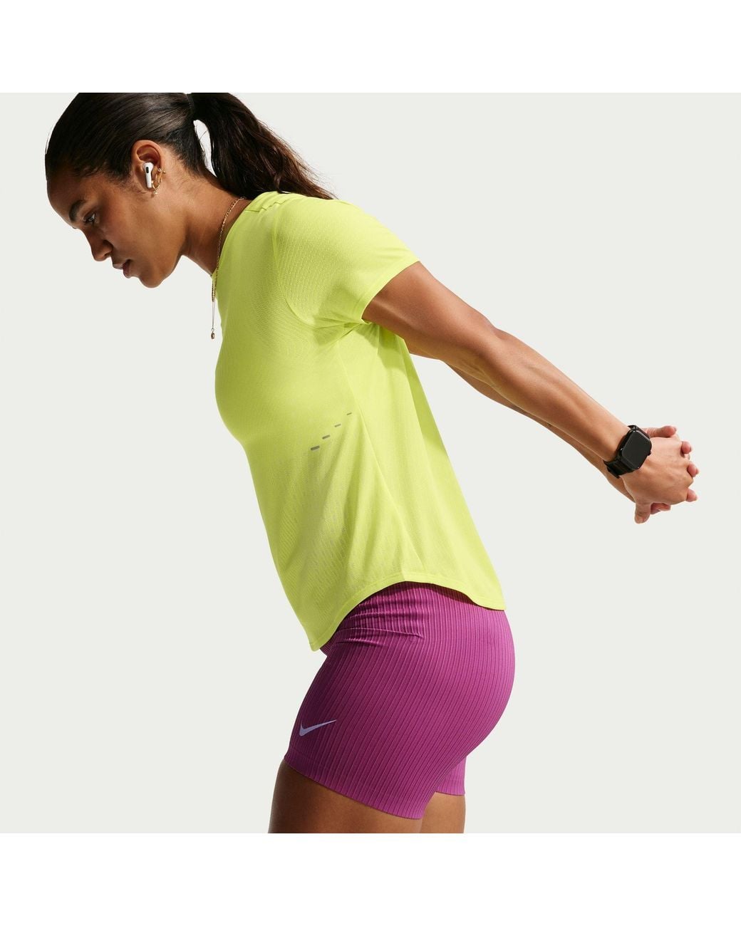 Nike Green Swift Aero-Fit Short-Sleeve Running Top