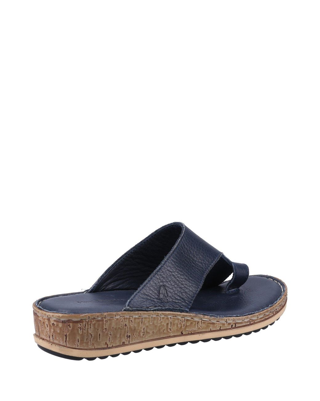 Hush Puppies Blue Elissa Suede Toe Post Wedge Sandals