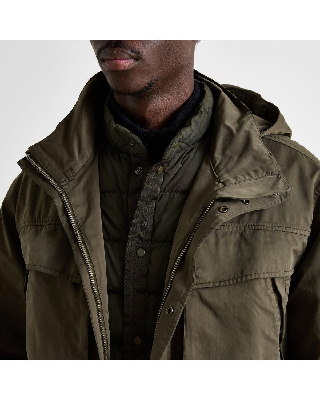 C P Company Green Micro Kei Mille Bomber Jacket for men