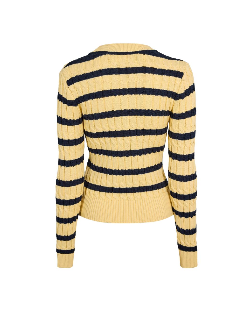 Tommy Hilfiger Yellow Cable Knit Crew Neck Sweater