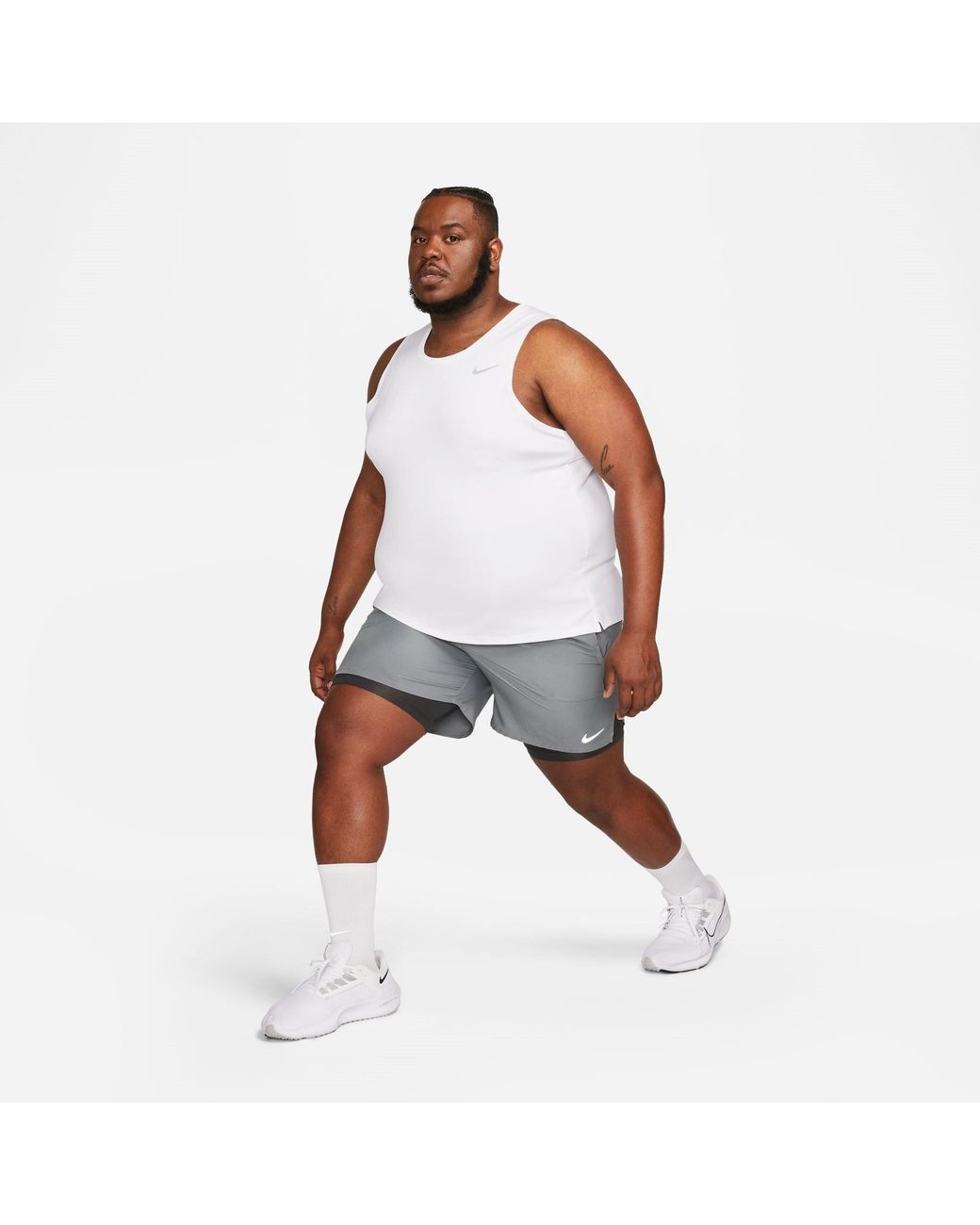 Nike White Miler Dri-Fit Running Tank Top for men