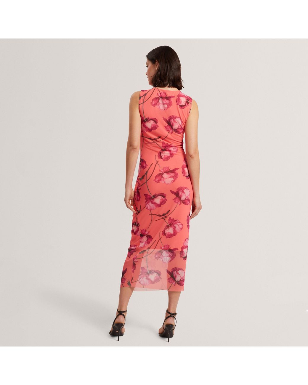 Ted Baker Red Mesh Midi Dress