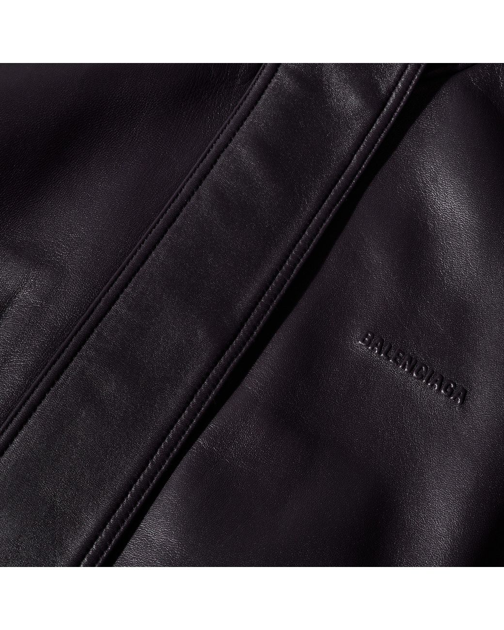 Balenciaga Black Leather Oversized-Fit Gilet
