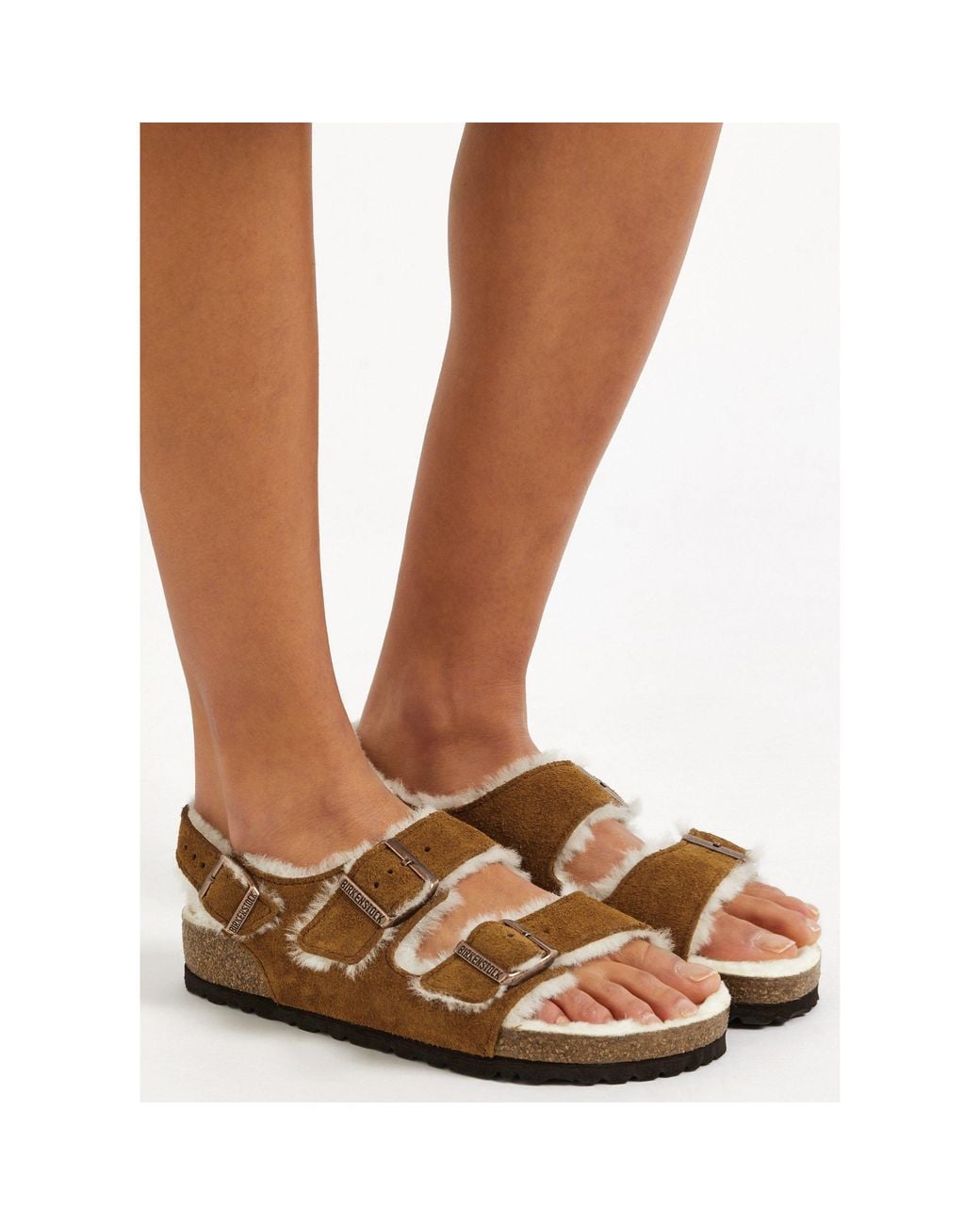 Birkenstock Brown Milano Suede Shearling Sandal