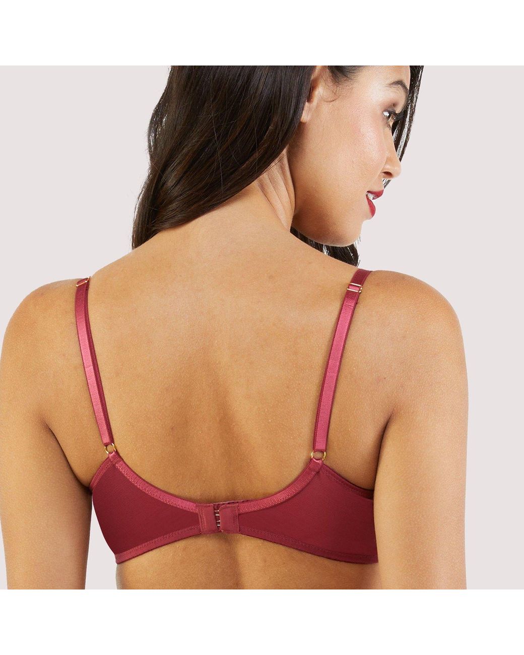 Playful Promises Red Etta Satin Quarter Cup Bra