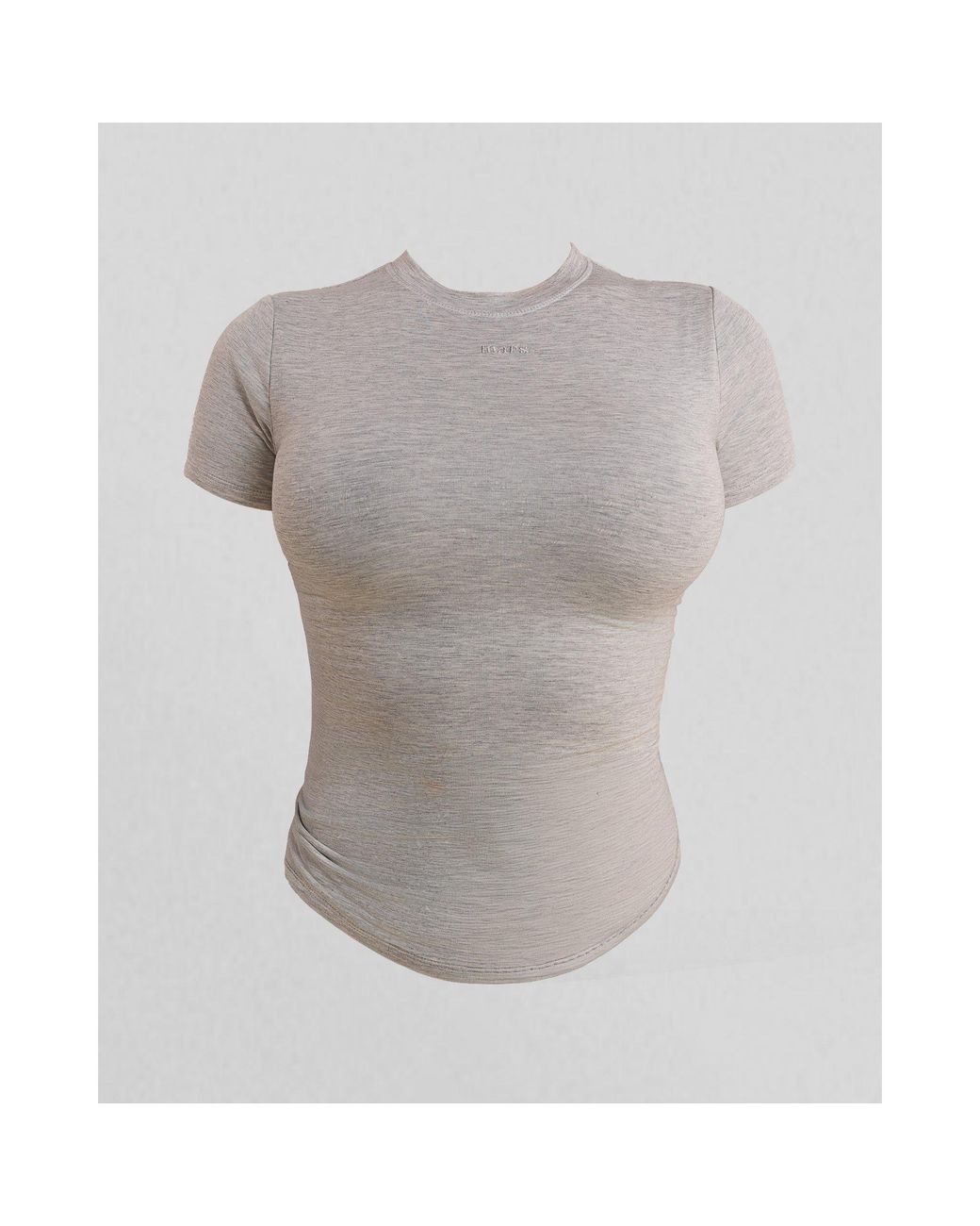 Mars the Label Gray Sculpt Short Sleeve Top