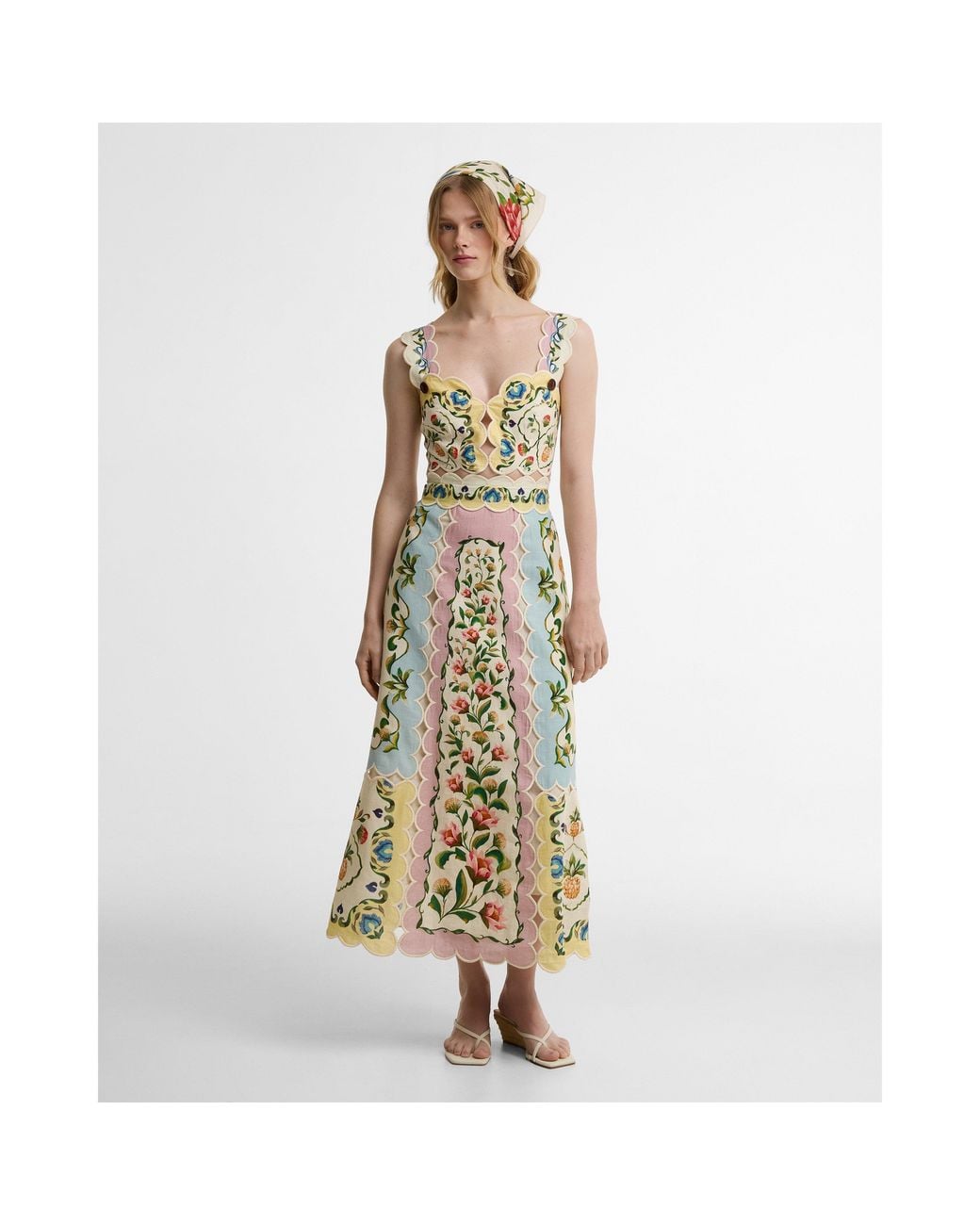 BARBOUR X FARM RIO Metallic Long Maxi Dress