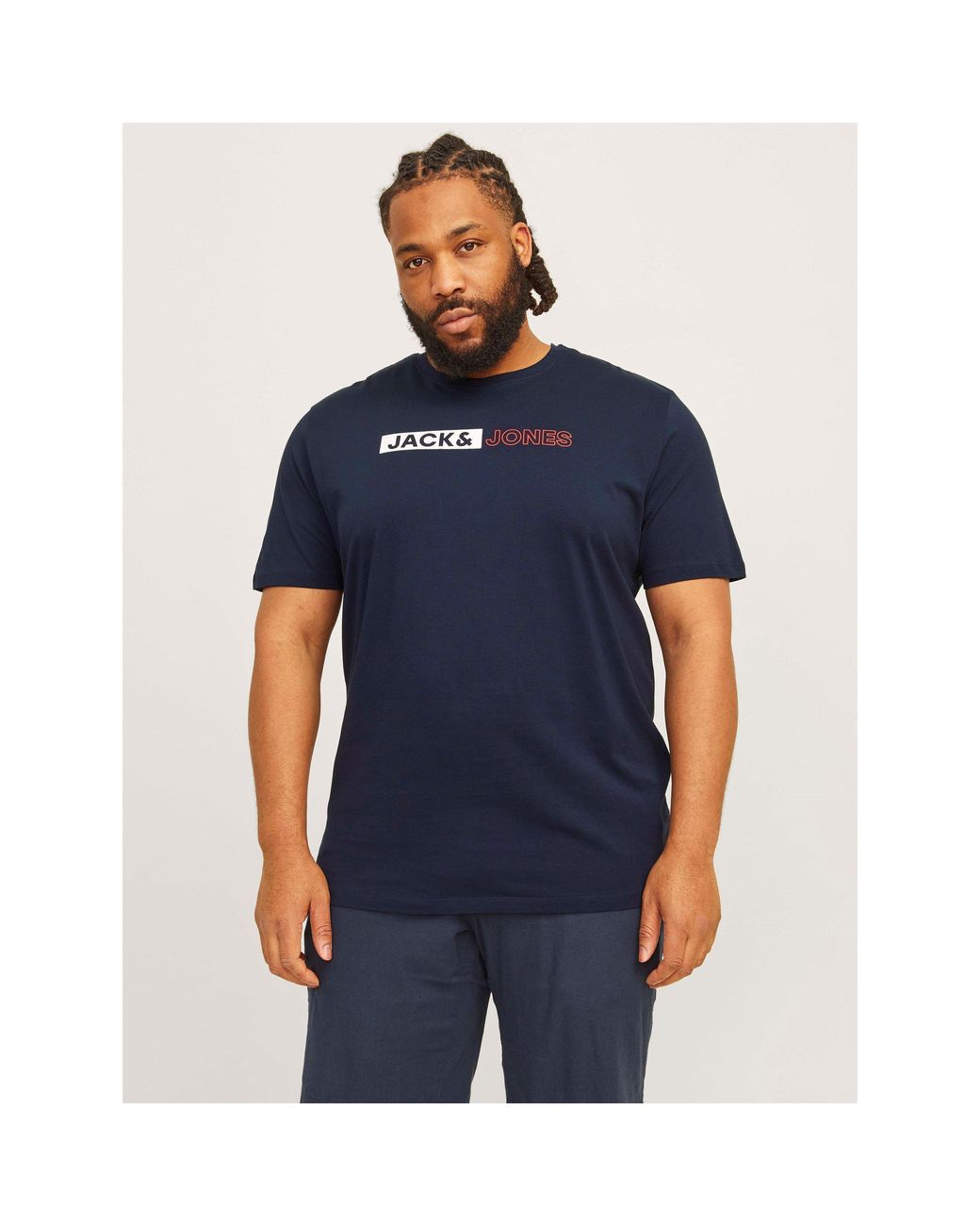 Jack & Jones Blue Jack Corp Logo T-Shirt Plus Size for men