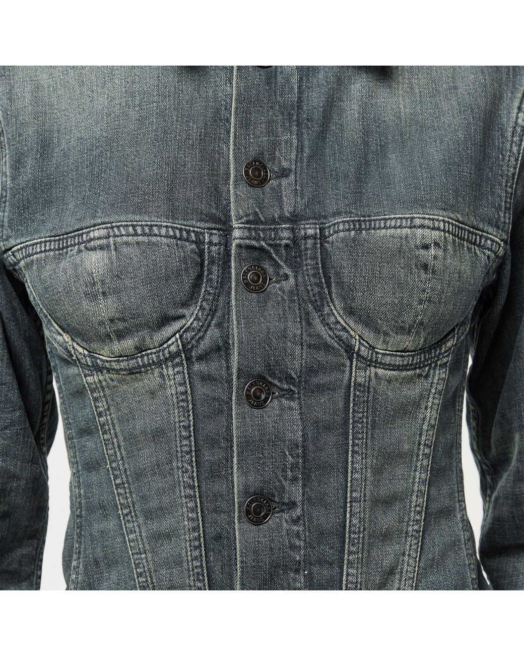 Balenciaga Blue Bal Corseted Denim Jacket