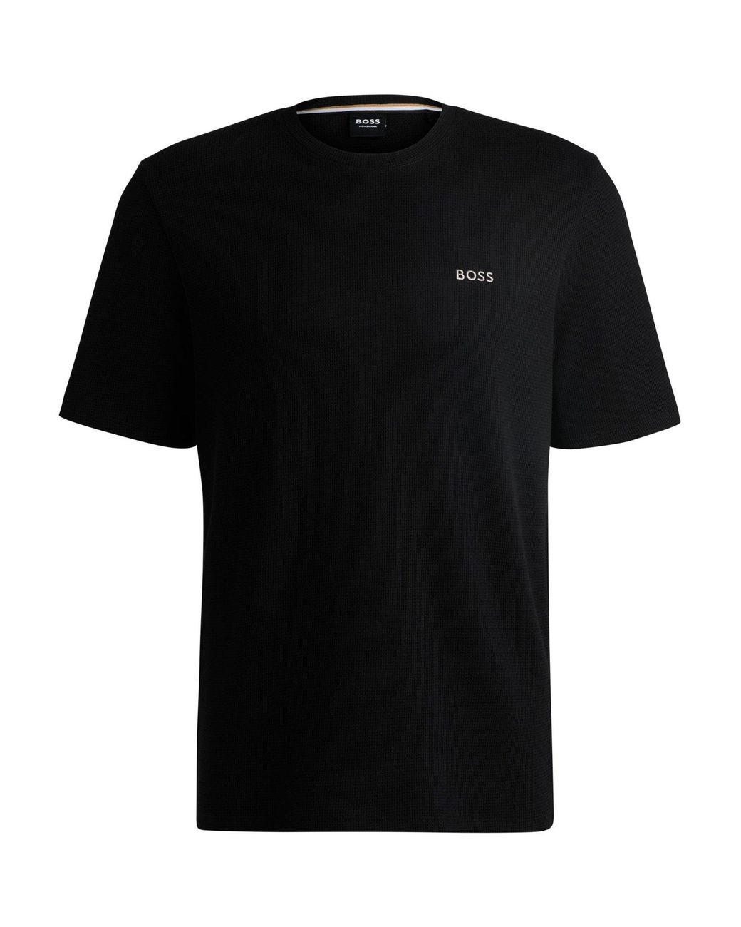 Boss Black Bodywear Waffle T-Shirt With Structured Design for men