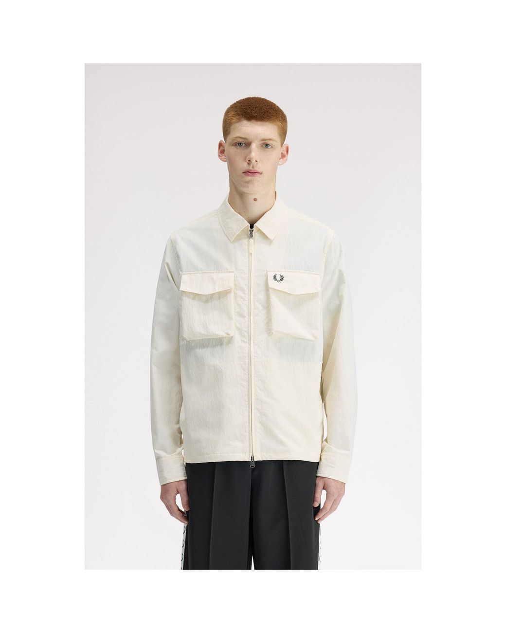 Fred Perry White Overshirt for men