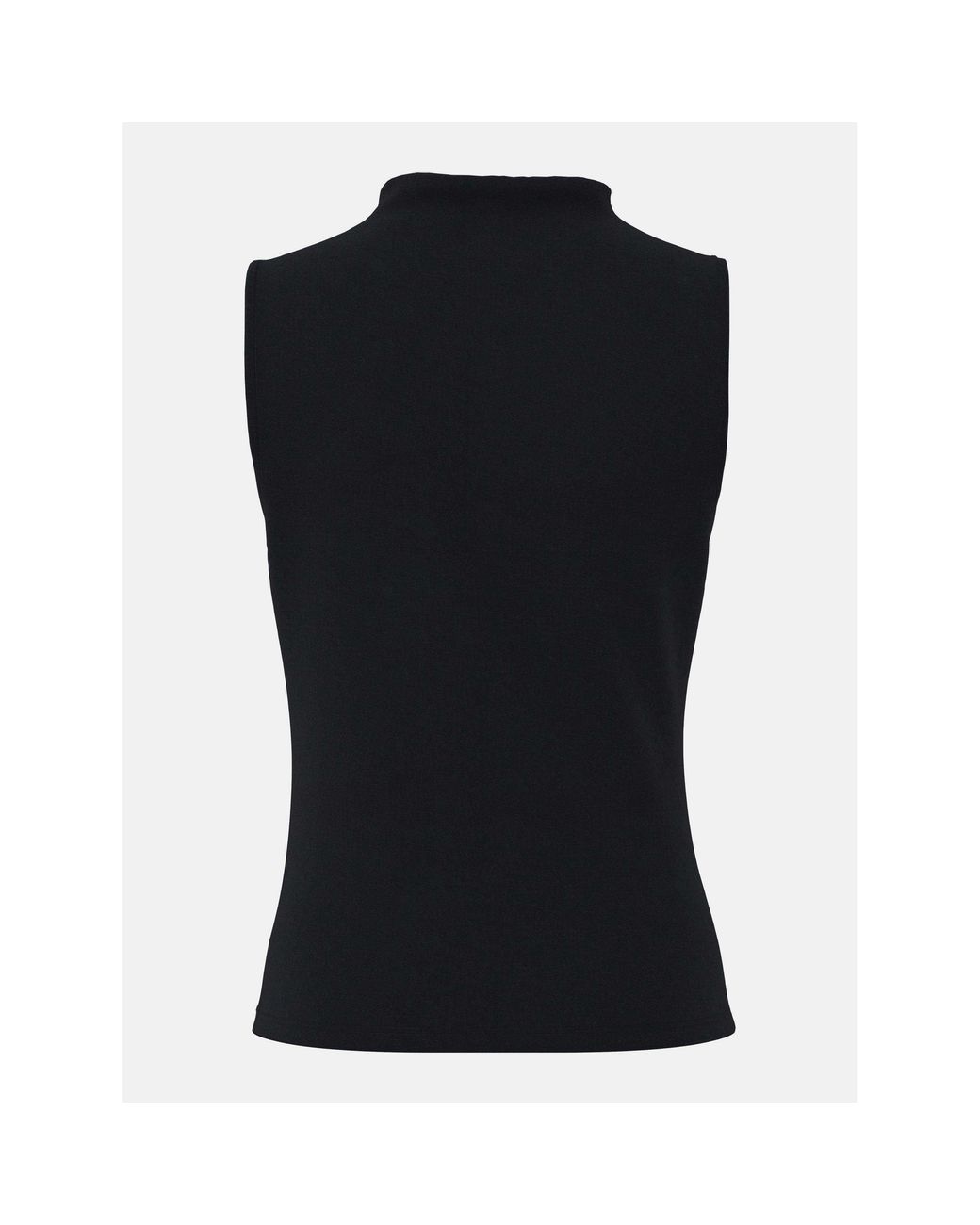 Pieces Black Madison Draped Sleeveless Slim-Fit Shirt