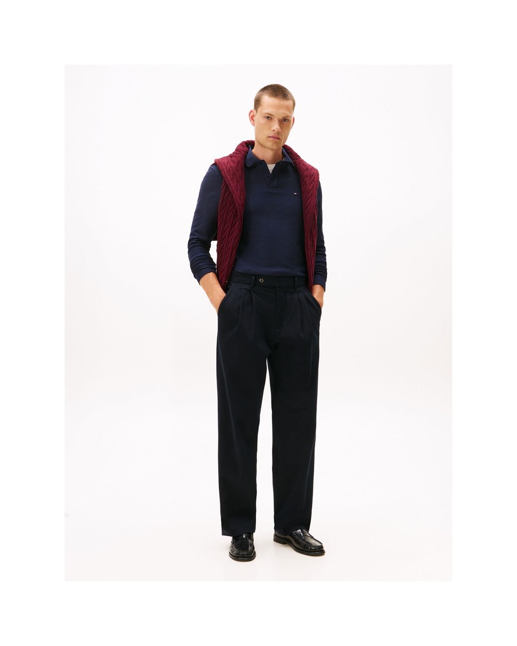 Tommy Hilfiger Blue Herring Long Sleeve Polo Shirt for men