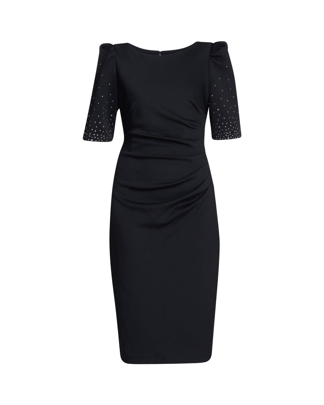 Gina Bacconi Black Louisa Dress With Beaded Sleeve