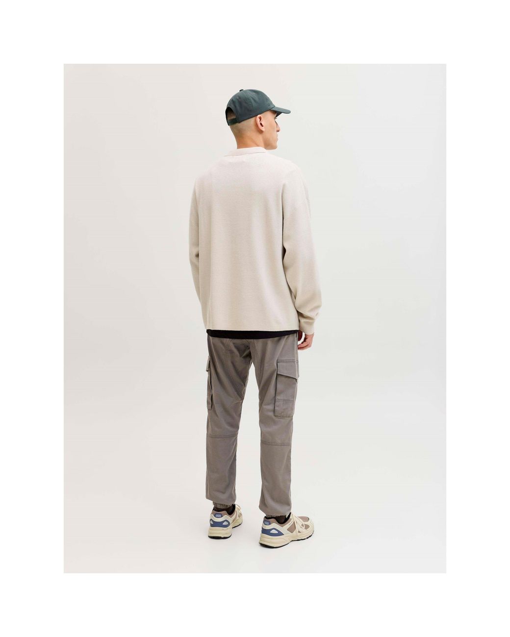 Jack & Jones Gray Slim Stretch Cuffed Cargo Pants for men