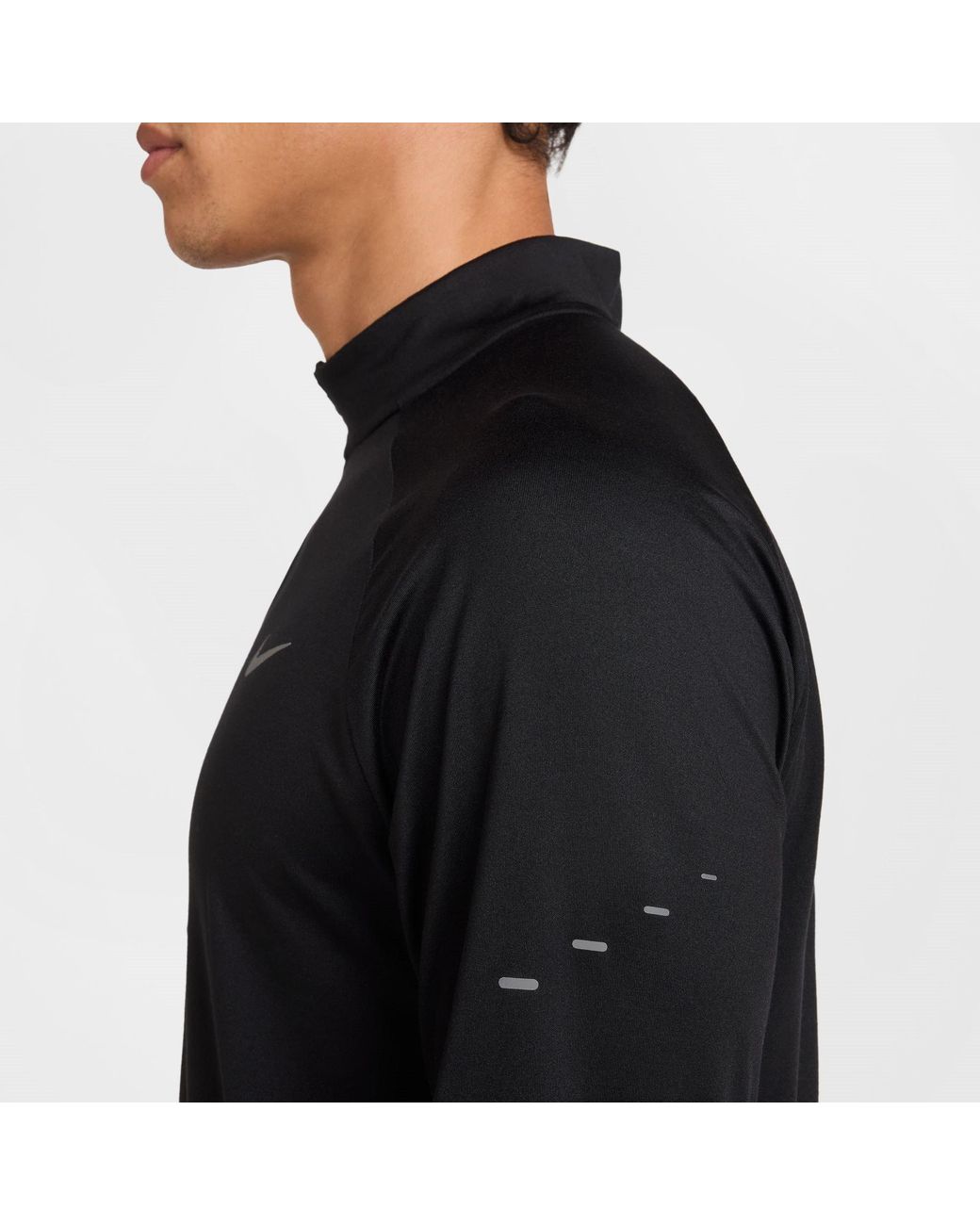Nike Black Stride Dri-Fit 1/4-Zip Running Top for men