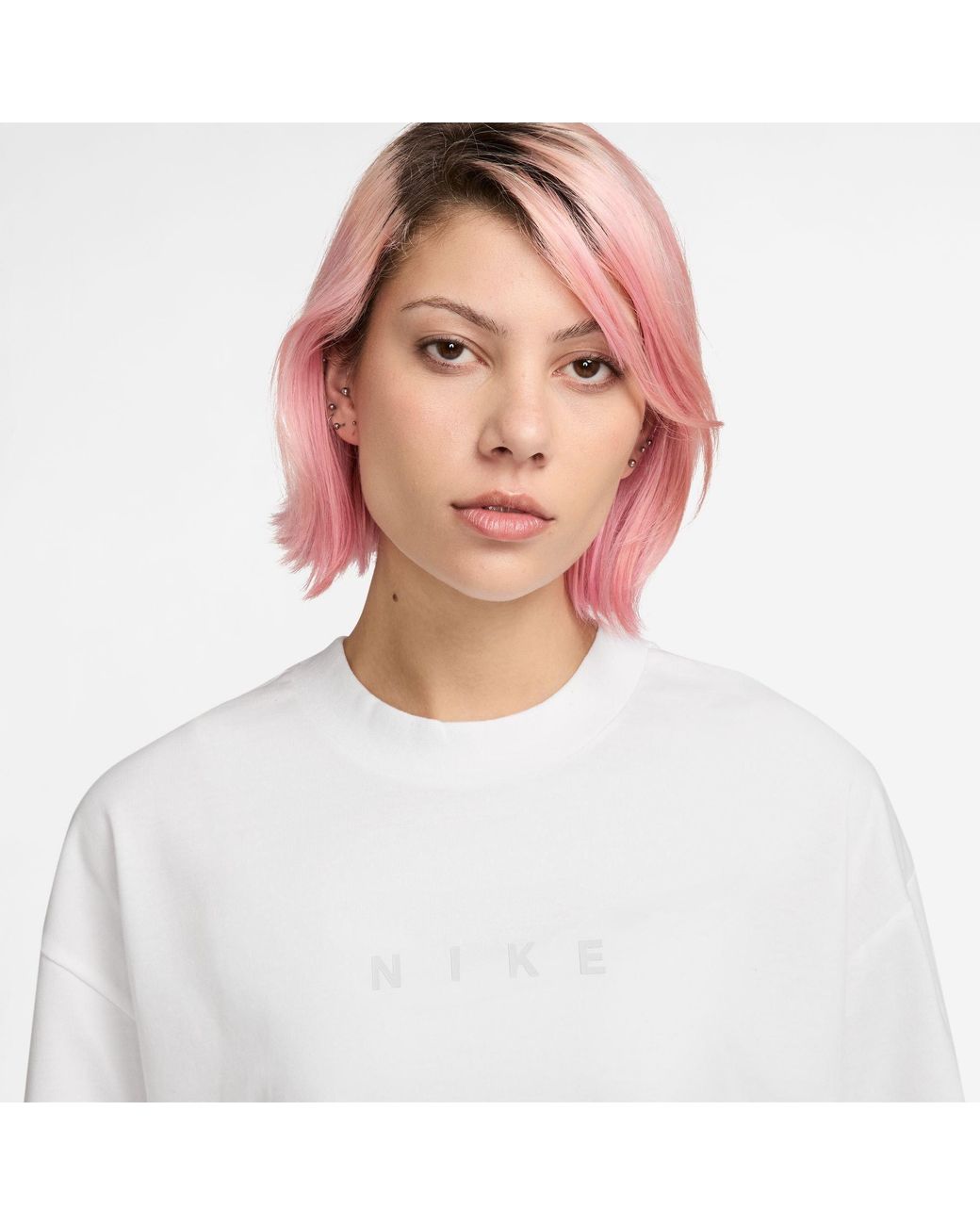 Nike White Nsw Luxe Short-Sleeve Cotton Boxy T-Shirt