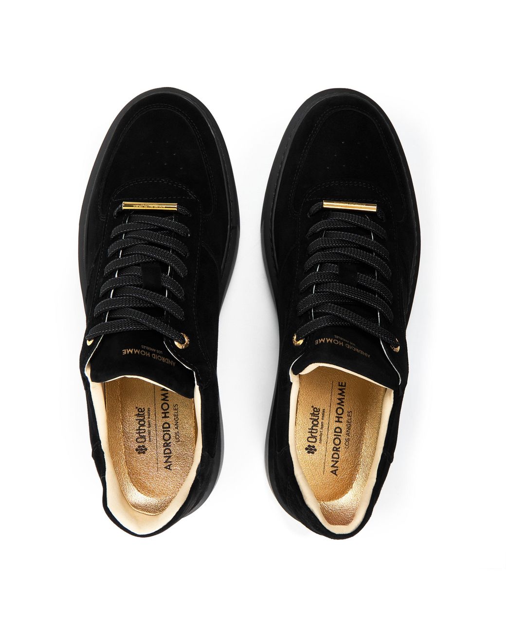 Android Homme Black Manhattan Suede Low-Top Trainers for men