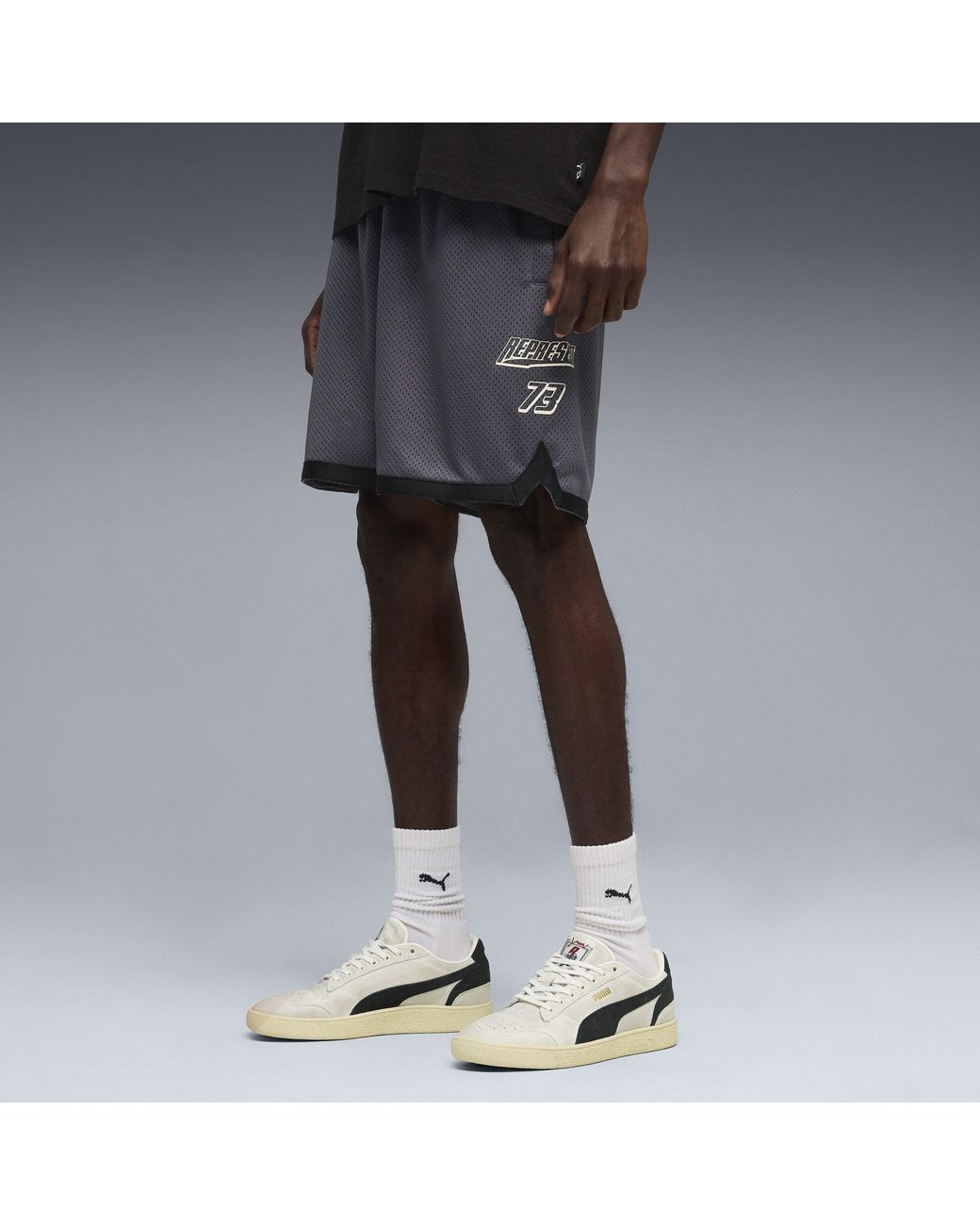 PUMA X REPRESENT Black Woven Tracksuit Shorts for men