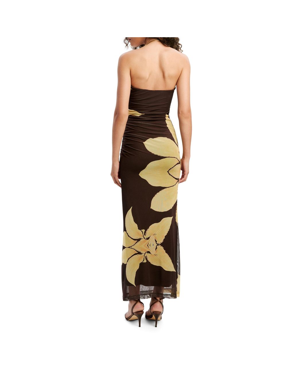 Bardot Brown Ciera Mesh Maxi Dress