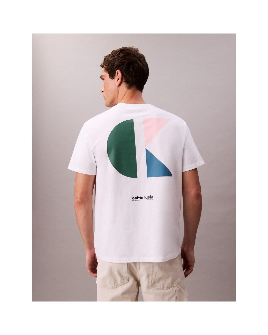 Calvin Klein White Graphic Logo T-Shirt for men