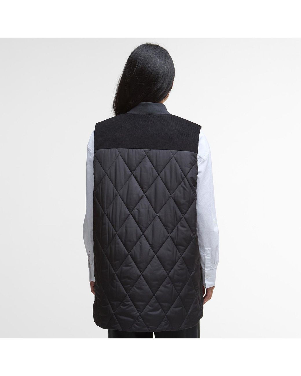 Barbour Black Lydia Diamond Quilted Sleeveless Gilet