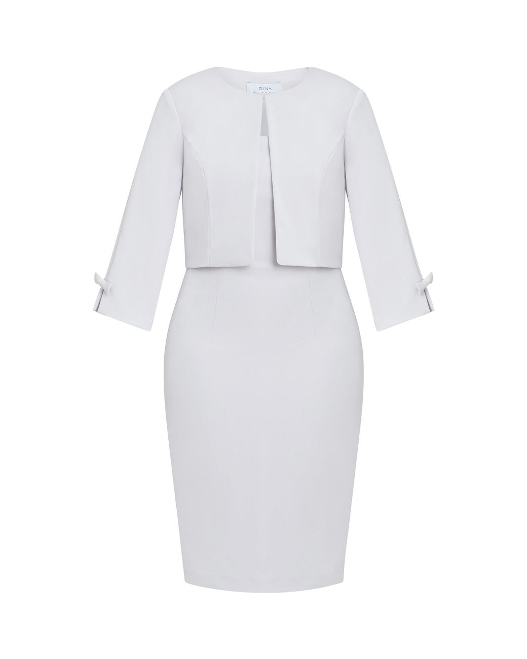 Gina Bacconi White Corinne Crepe Dress And Jacket