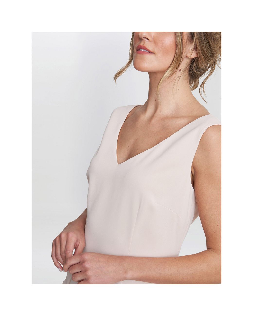 Gina Bacconi White Melissa Crepe Dress And Jacket