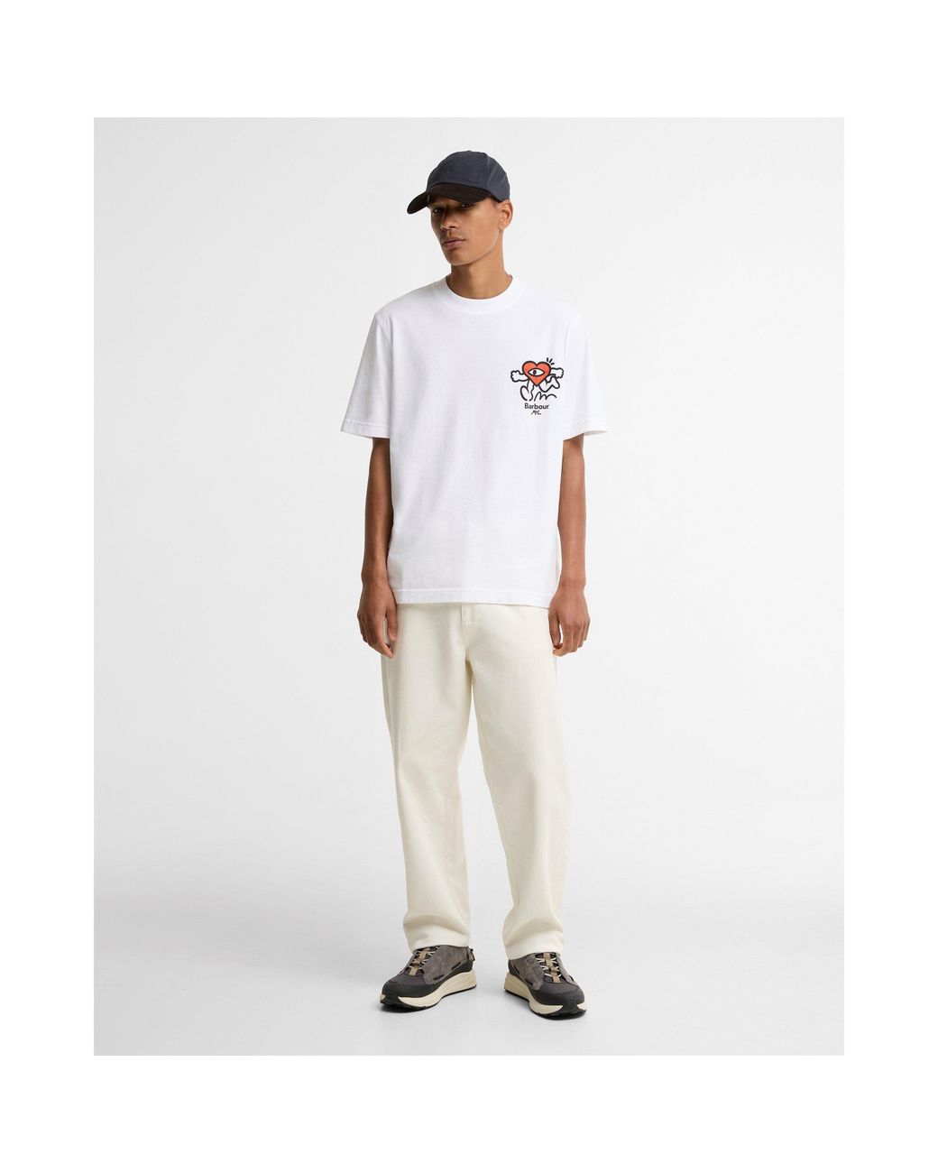 Barbour White T-Shirt for men