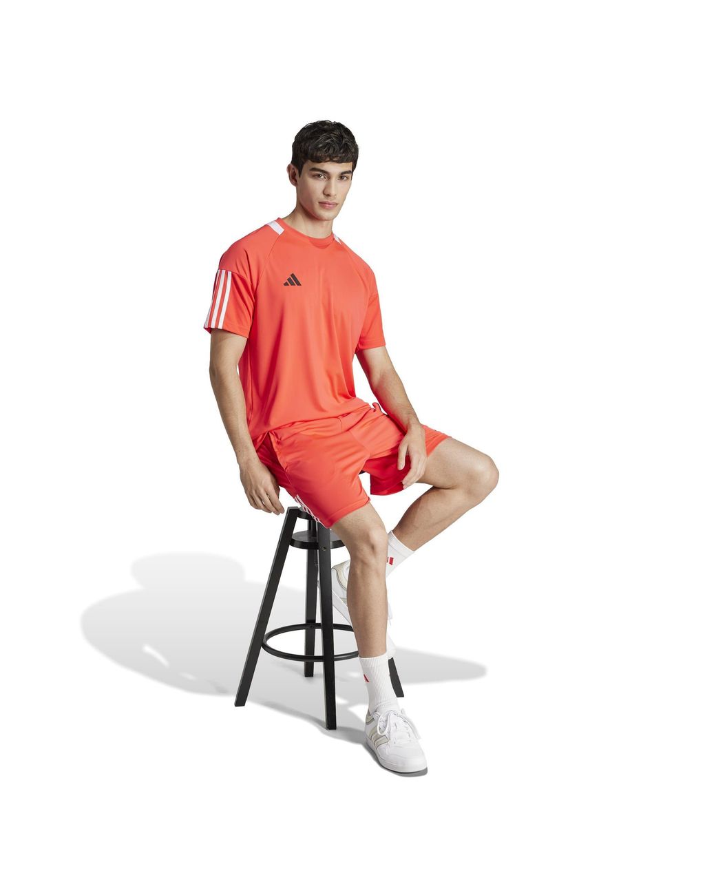 Adidas Pink Classic 3 Stripe Sereno T-Shirt for men