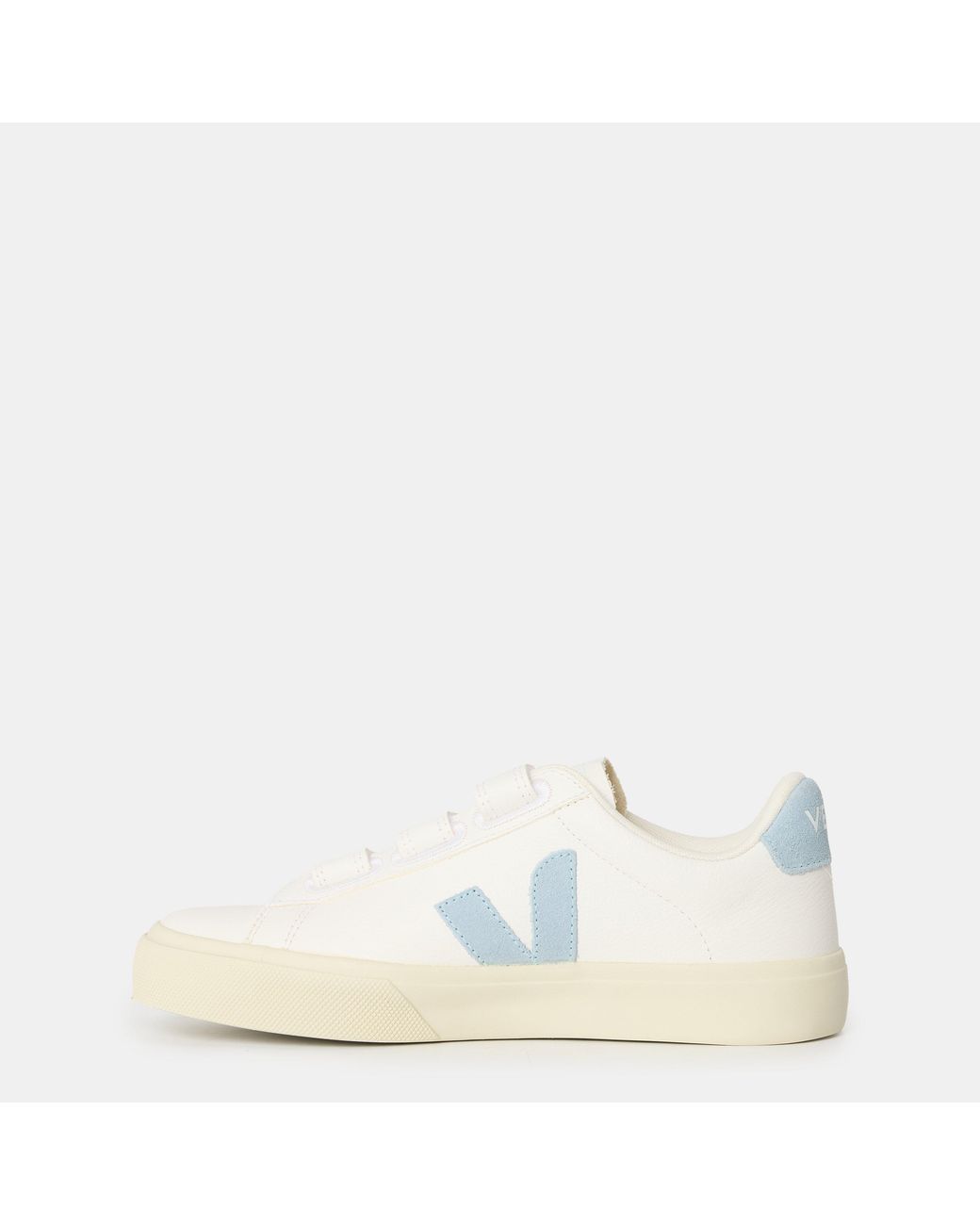 Veja White Recife Leather Velcro Court Trainers