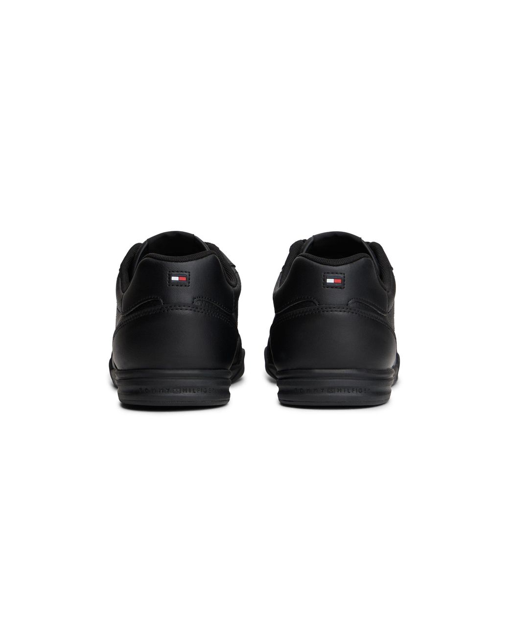 Tommy Hilfiger Black Lopro Leather Low-Top Trainers for men