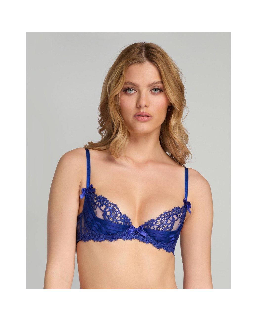Agent Provocateur Blue Dioni Plunge Underwired Bra