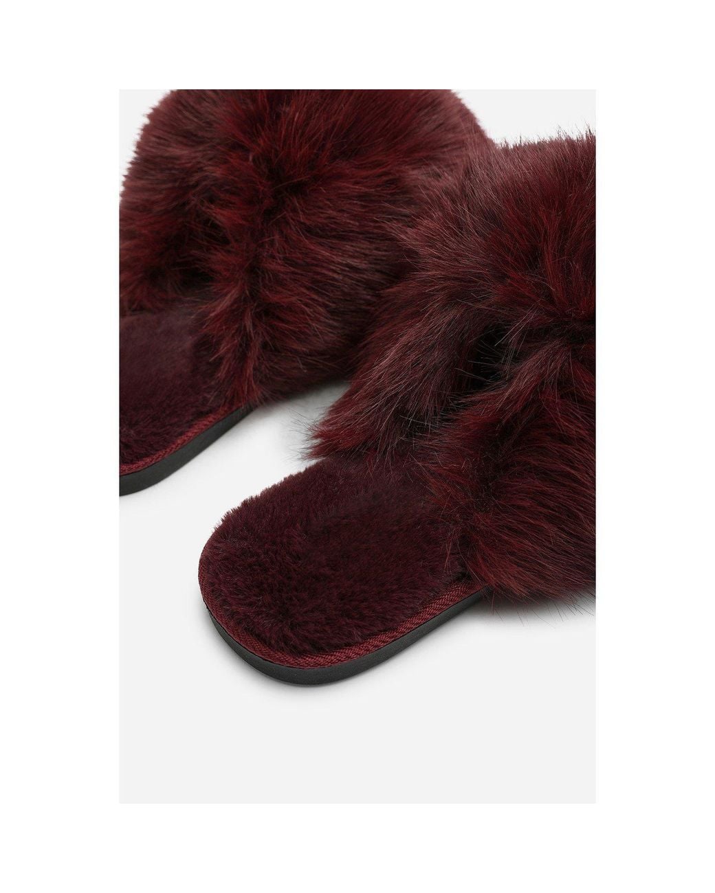 Where's That From Red Where's Ultimate Fluffy Faux Fur Mule Slippers