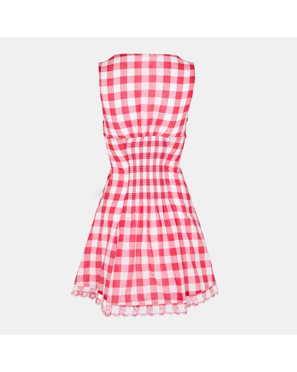 Frankie's Bikinis Pink X Bella Hadid Farm Gingham Mini Dress