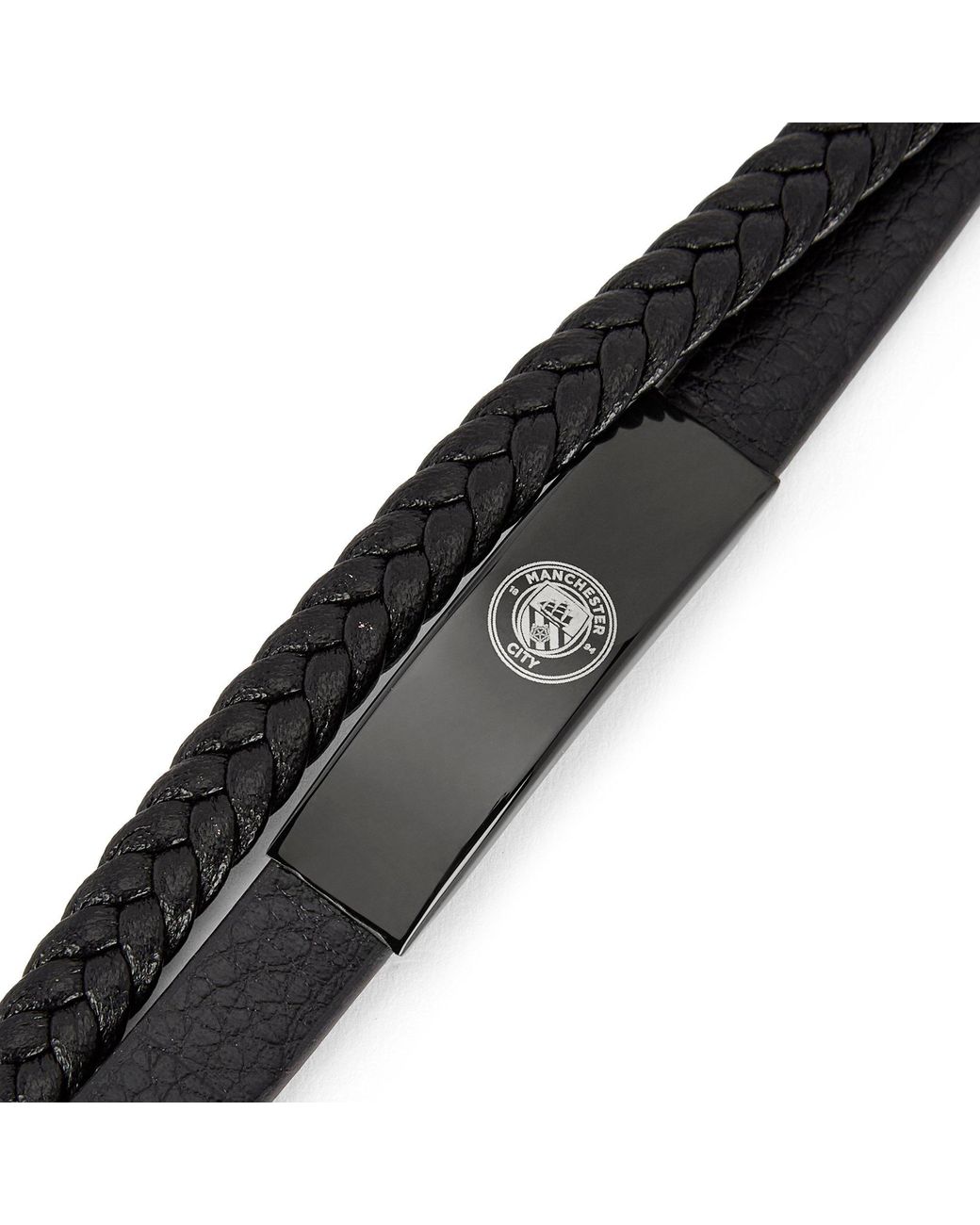 Team Black Officially Licensed Stainless Steel And Leather Ip Bracelet