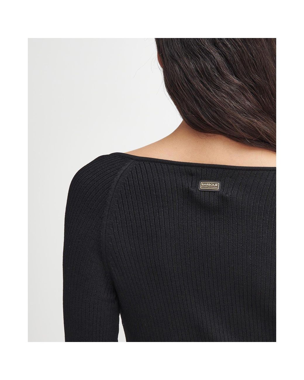 Barbour Black Roberta Knitted Midi Dress