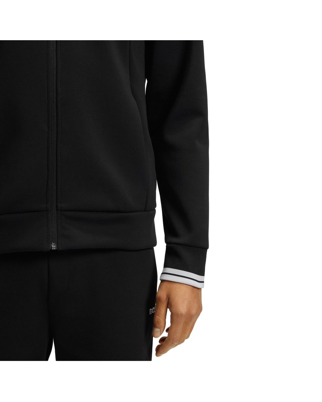 Boss Black Full Zipped Zone Short Sleeve Polo Shirt for men