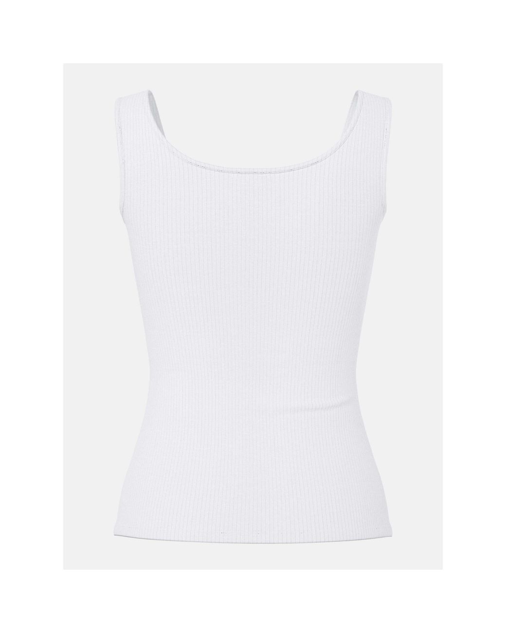 Pieces White Kitte Cotton Slim-Fit Tank Top