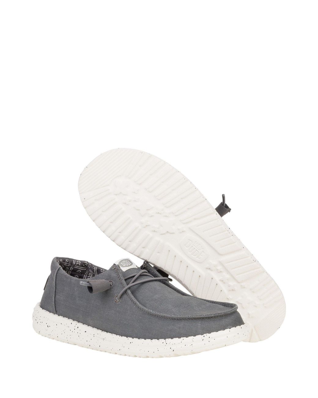 HeyDude Gray Wendy Canvas Low-Top Trainers