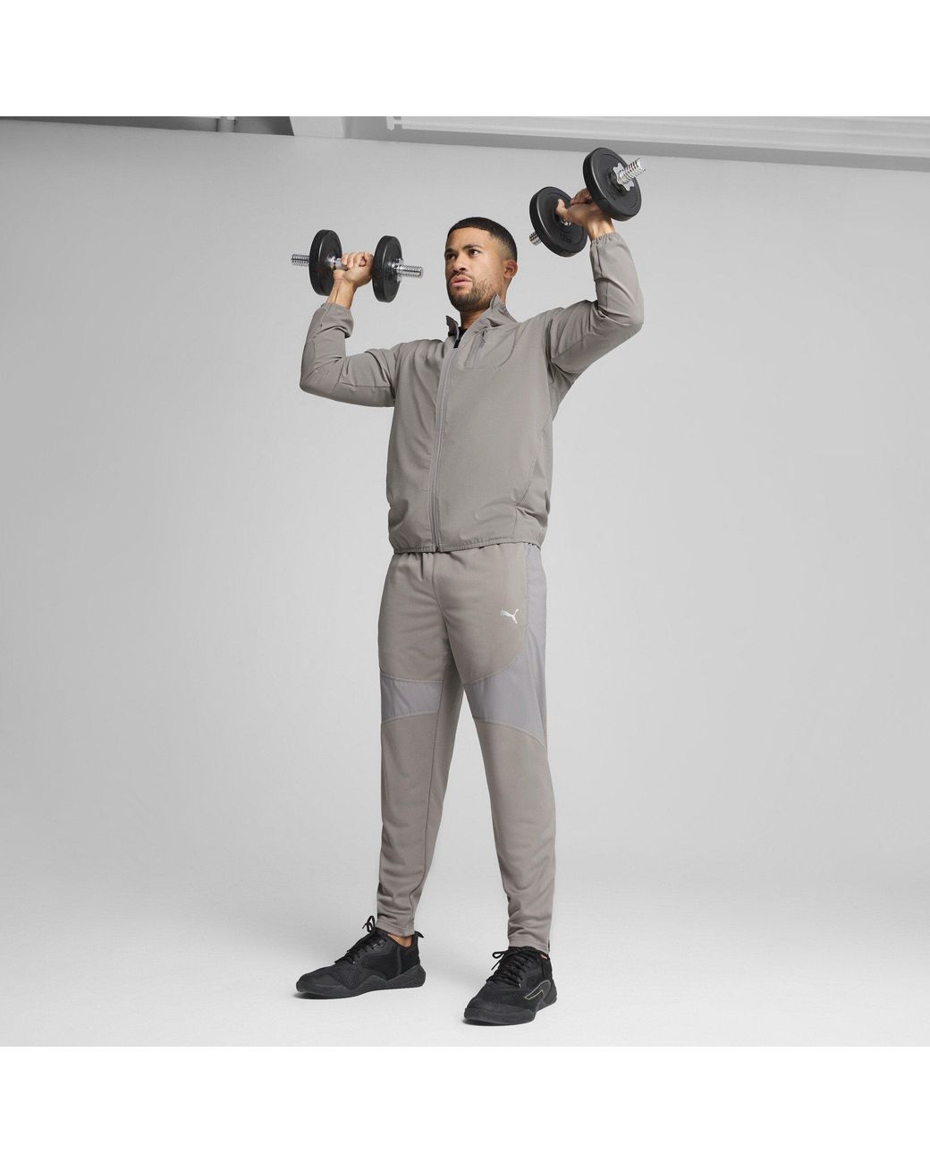 PUMA Gray Flex Woven Tracksuit Top for men