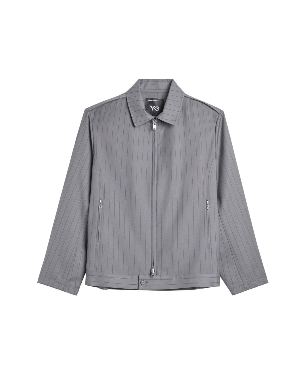 Y-3 Gray Full Zip Stripe Harrington Jacket for men
