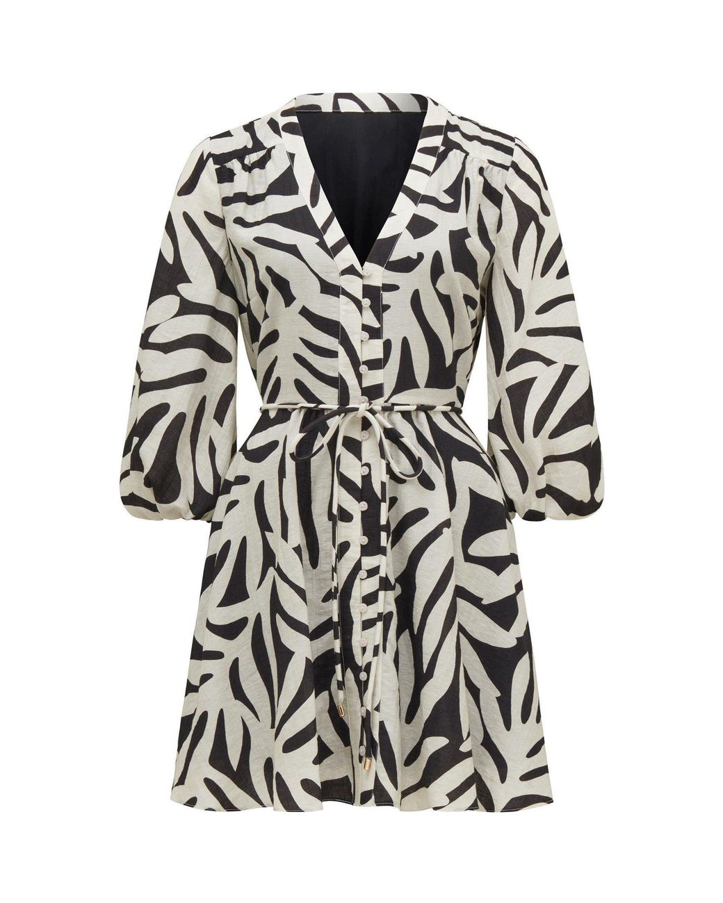 Forever New Black Alicia Rope Tie Mini Dress
