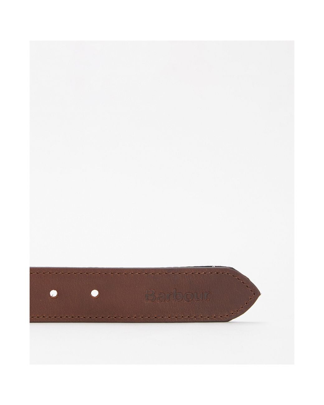 Barbour Brown Reversible Tartan Leather Belt for men