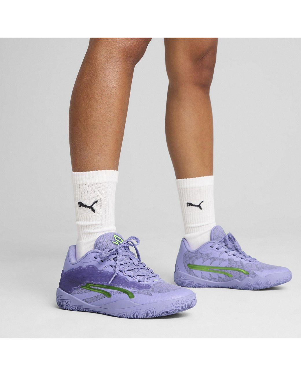 PUMA Purple Stewie 3 Lace Em Up Basketball Shoes