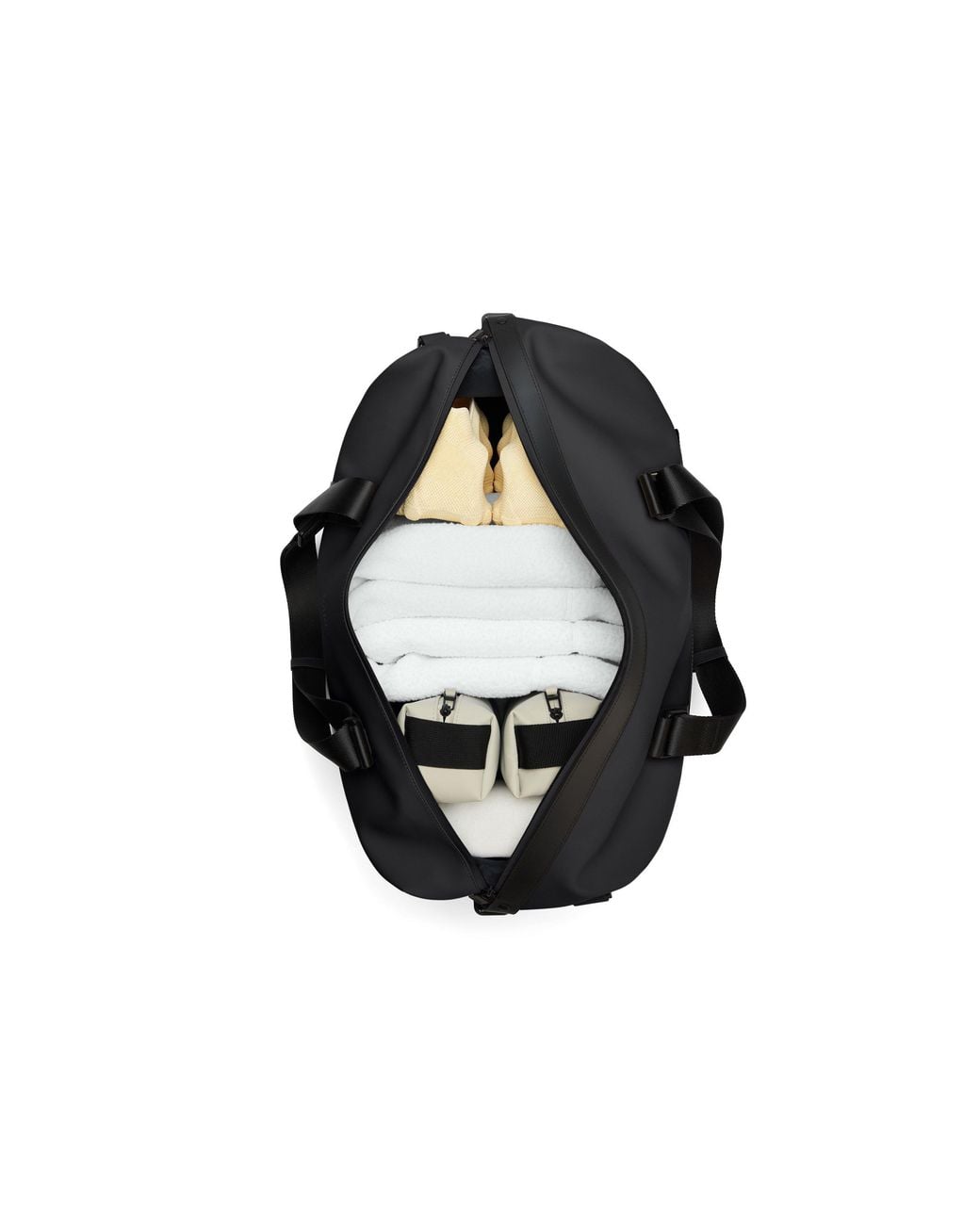 Rains Black Otg Waterproof Weekend Holdall Bag 33 L