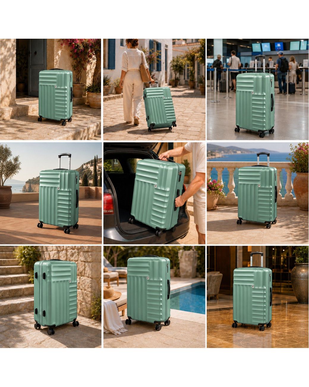 Pierre Cardin Green Soleil 30-Inch Hard Shell Suitcase Luggage