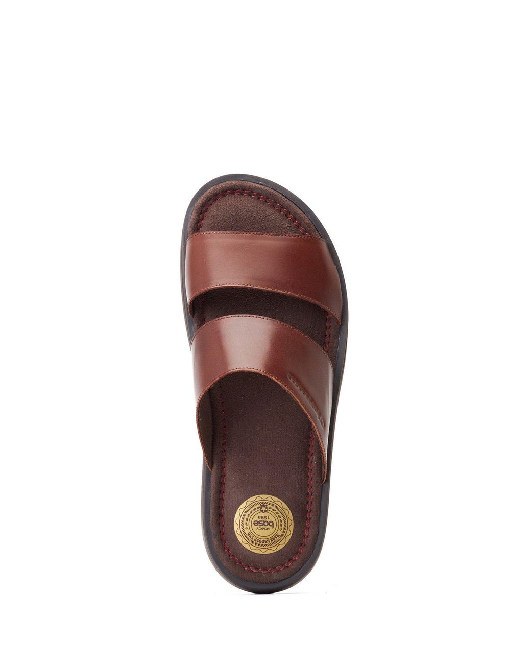 Base London Brown Maven Leather Slider for men