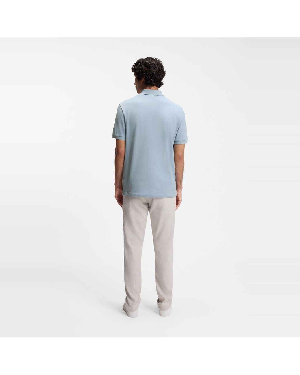 Boss Blue Short Sleeve Quarter Zip Polo Top for men