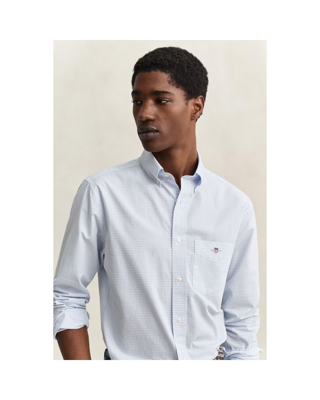 Gant White Gingham Long Sleeve Patterned Shirt for men